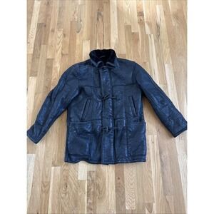 Men's Custom Made Sheepskin Leather‎ Coat Size M/L. Beautiful